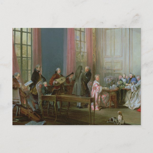 Cartão Postal O Jovem Mozart no clavichord (Frente)