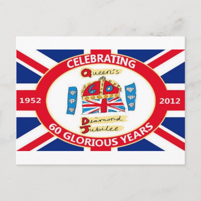 Cartão Postal O jubileu de diamante da rainha (Frente)