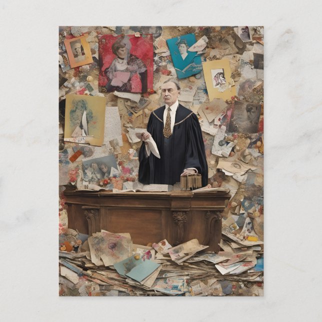 Cartão Postal O Juiz das Regras sobre Arte Gerada por AI (Frente)