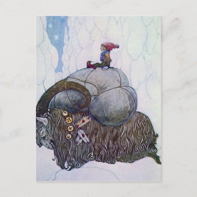 Cartão Postal “O Julbock” Bode de Natal por John Bauer (Frente)