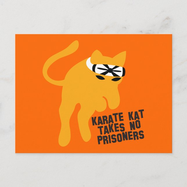 Cartão Postal O karaté KAT (gato) não toma nenhum prisioneiro (Frente)