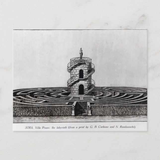 Cartão Postal O Labirinto da Villa Pisani em Stra, após (Frente)