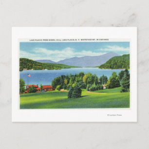 Cartão Postal O lago Whiteface Mt à distância
