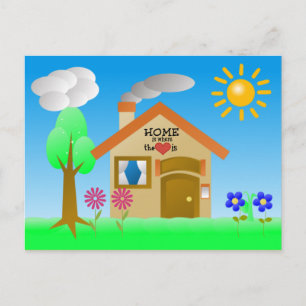Cartão Postal O lar é onde está o coração