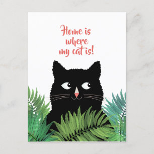 Cartão Postal O lar é onde meu gato vive anúncio de mudança