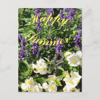 Cartão Postal O lavandro florescente e o begônio