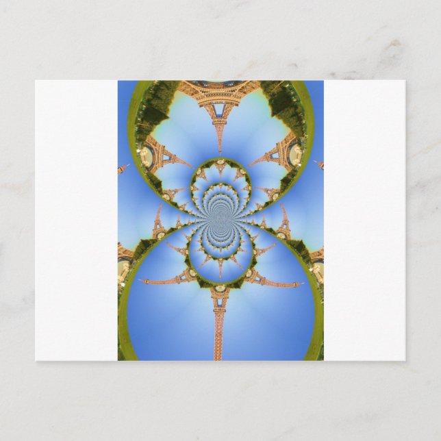 Cartão Postal O Magia de Paris: Projeto Geométrico da Torre Eiff (Frente)