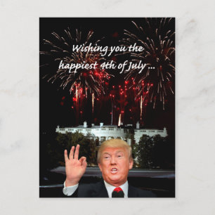 Cartão Postal o mais feliz 4 de julho de Donald Trump