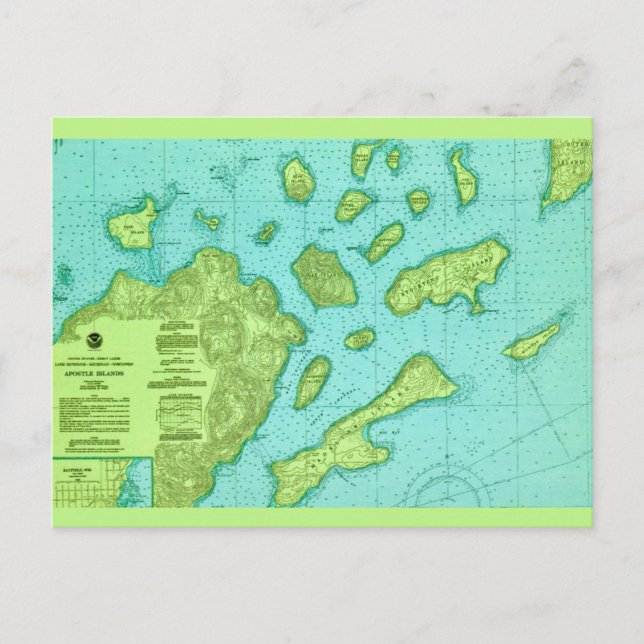Cartão Postal O Mapa das Ilhas Apostle Postcard (Frente)