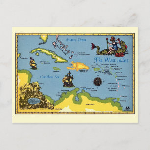 Cartão Postal O Mapa do Caribe Postal
