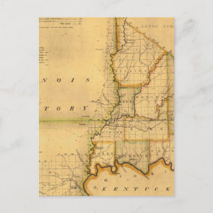 Cartão Postal O Mapa do Estado de Indiana de Shelton e Kensett