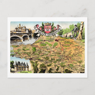 Cartão Postal O Mapa do Vale da Dordogne França