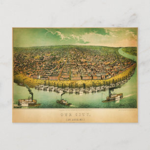 Cartão Postal o mapa dos anicke de St Louis (1859)