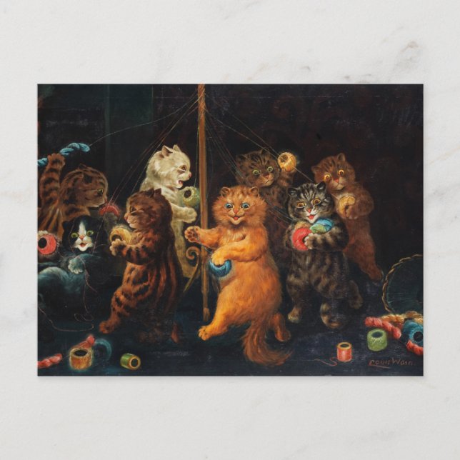 Cartão Postal O Maypole de Louis Wain (Frente)
