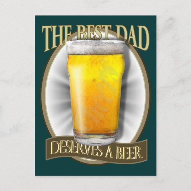 Cartão Postal O Melhor Pai Merece Cerveja (Frente)