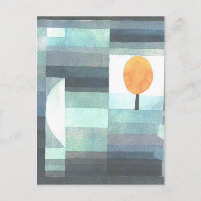 Cartão Postal O mensageiro do outono por Paul Klee (Frente)