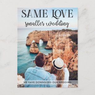 Cartão Postal O mesmo amor, casamento menor, uma foto simples