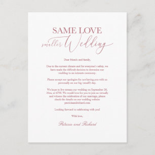 Cartão Postal O Mesmo Amor Casamento Simples e Elegante Downsize