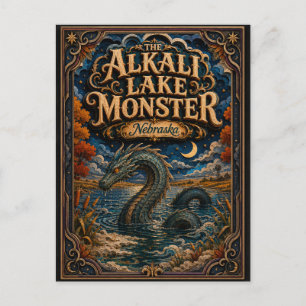 Cartão Postal O Monstro do Lago Alkali Nebraska Popcut Legends