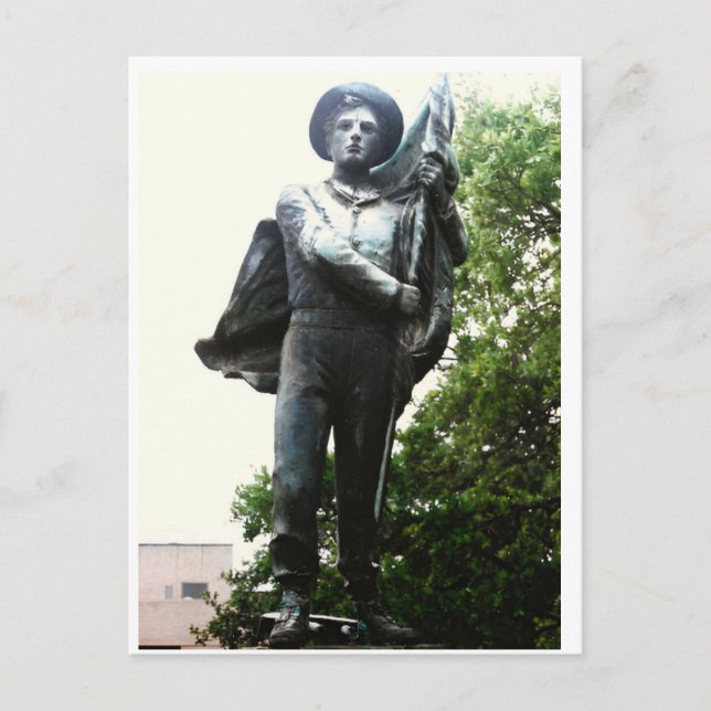 Cartão Postal O Monumento Defensor do Sul, Lago Charles, LA (Frente)