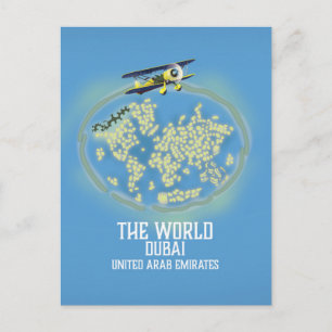 Cartão Postal O Mundo Dubai Emirados Árabes Unidos mapa