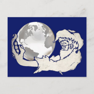 Cartão Postal o mundo inteiro numa mão de macacos