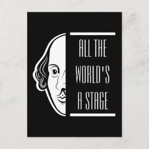 Cartão Postal O mundo inteiro, um Palco Shakespeare, cita Thespi