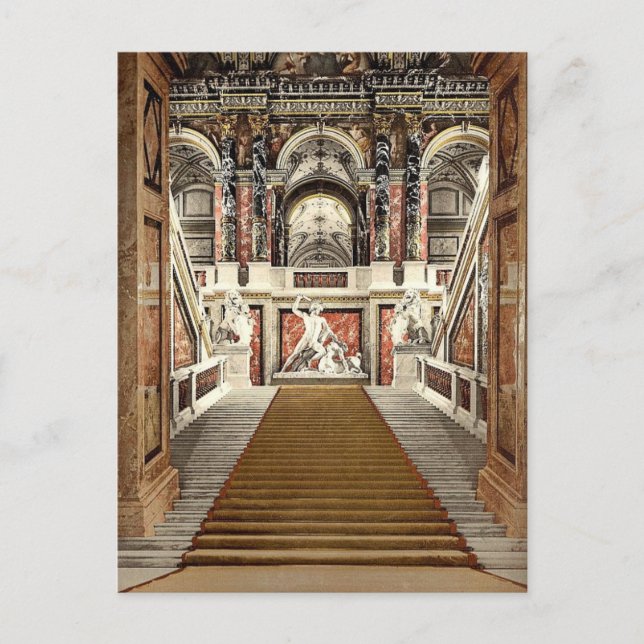 Cartão Postal O Museu de Artes, a escada, Viena, Austro- (Frente)
