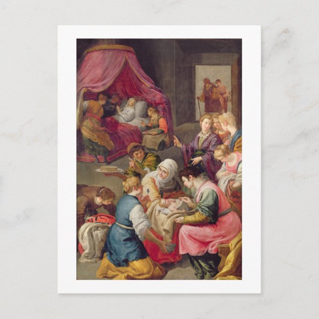 Cartão Postal O Nascimento da Virgem, 1640 (óleo na canvas) (Frente)