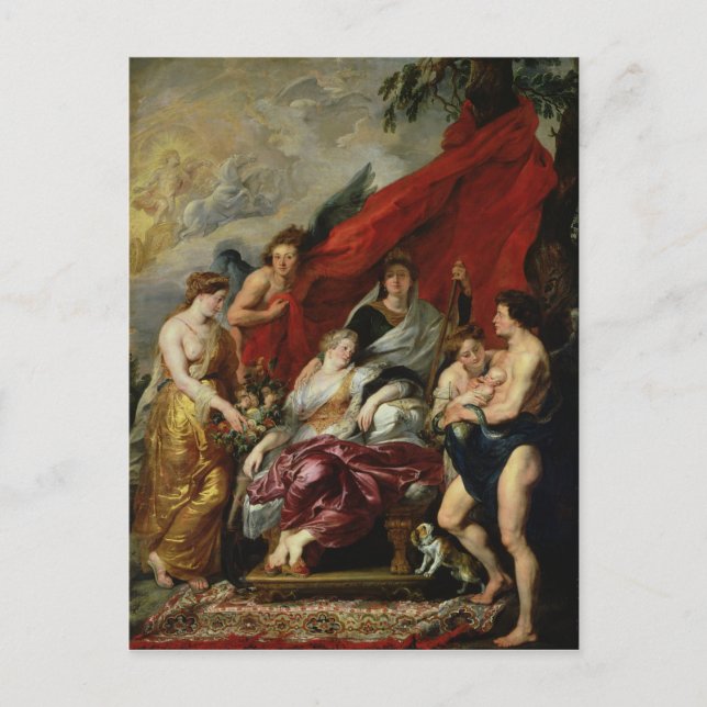 Cartão Postal O nascimento de Luís XIII em Fontainebleau (Frente)