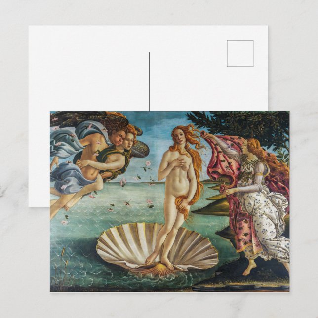 Cartão Postal O Nascimento de Vênus | Sandro Botticelli | (Frente/Verso)