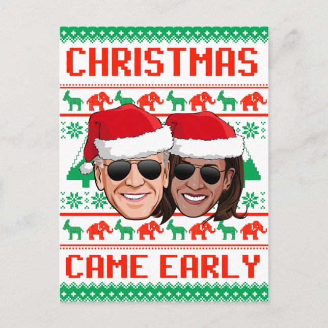 Cartão Postal O NATAL CHEGOU CEDO - Biden Harris 2020 (Frente)