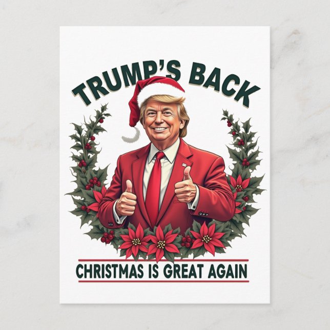 Cartão Postal O Natal de Trump Está de Volta É Ótimo Novamente P (Frente)