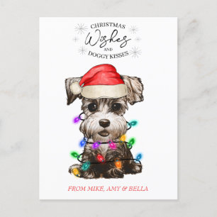 Cartão Postal O Natal Deseja Que O Cachorro Pupado Beija Pet Cuj