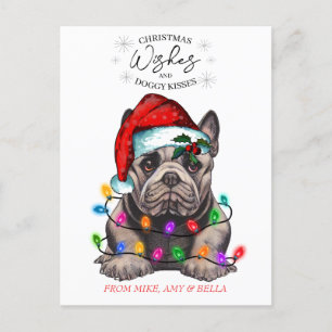 Cartão Postal O Natal Deseja Que O Cachorro Pupado Beija Pet Cuj