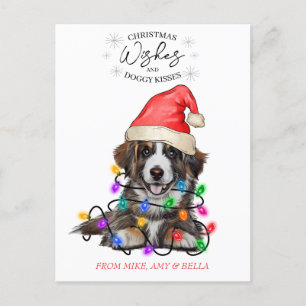 Cartão Postal O Natal Deseja Que O Cachorro Pupado Beija Pet Cuj