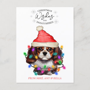 Cartão Postal O Natal Deseja Que O Cachorro Pupado Beija Pet Cuj