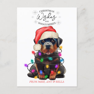 Cartão Postal O Natal Deseja Que O Cachorro Pupado Beija Pet Cuj