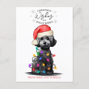 Cartão Postal O Natal Deseja Que O Cachorro Pupado Beija Pet Cuj