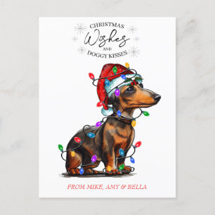 Cartão Postal O Natal Deseja Que O Cachorro Pupado Beija Pet Cuj