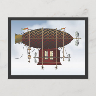 Cartão Postal O Navio Petite Rouge Steampunk Flying Machine