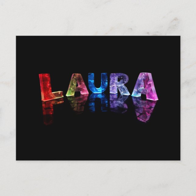 Cartão Postal O nome Laura em Luzes 3D (Fotografia) (Frente)