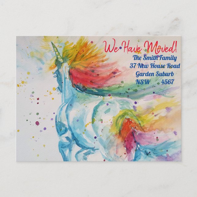 Cartão Postal O Novo Cartão-Postal De Novo Endereço Do Rainbow U (Frente)