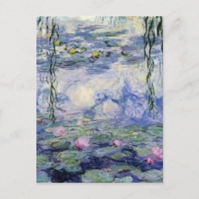 Cartão Postal O Nympheas de Claude Monet (Water Lilly) (Frente)