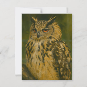 Cartão Postal O Observador - Eurasian Eagle-Owl na Luz do Woodla
