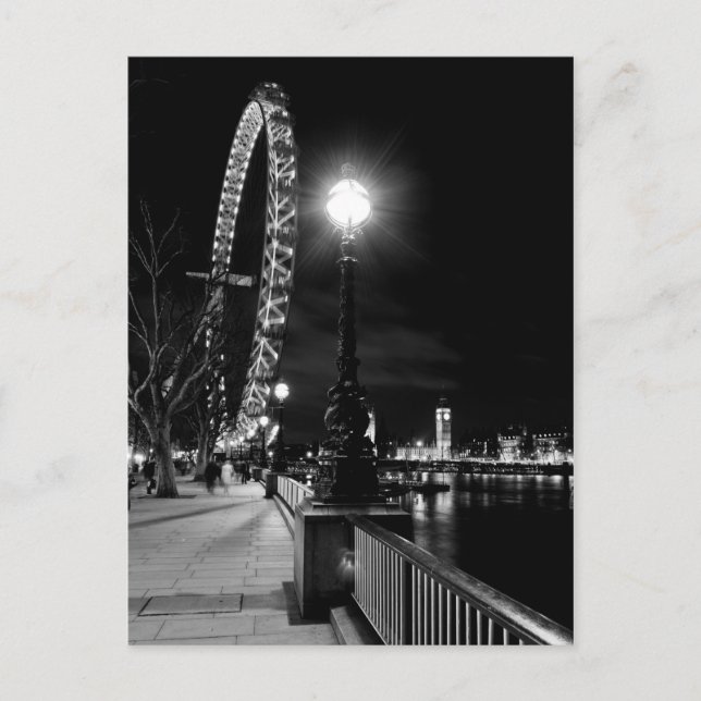 Cartão Postal O Olho De Londres À Noite (Frente)