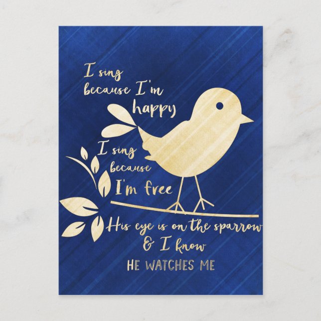 Cartão Postal O Olho dele está no Sparrow (Frente)