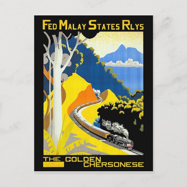 Cartão Postal O Ouro Chersonese, Malásia, caminhos de ferro, com (Frente)
