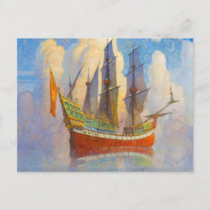 Cartão Postal O Ouro Galleon, 1922, por Newell Convers Wyeth