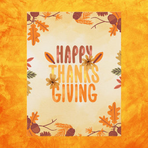 Cartão Postal O outono russo deixa feliz dia de graças